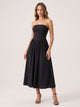 2-in-1 Strapless Basque Waist Dress with Side Pockets