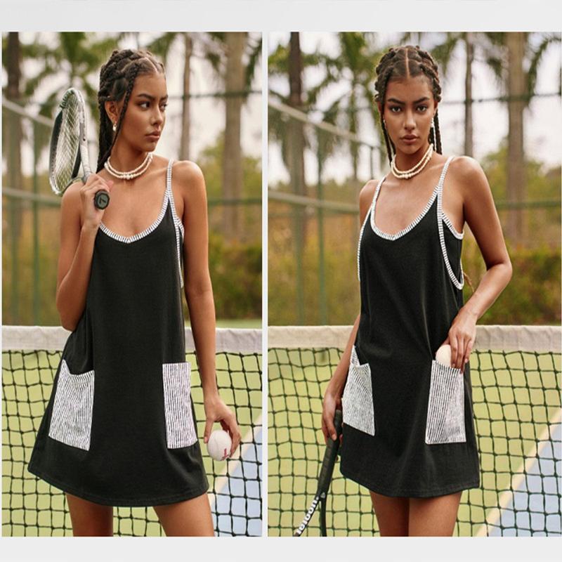 Imily Bela Women's Summer Mini Dress Casual Workout Tennis Dress with Shorts Sleeveless Althletic Dresses