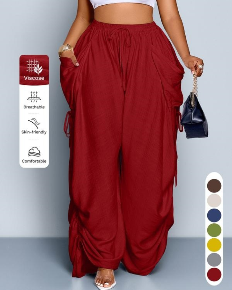 High-Waist Drawstring Harem Pants
