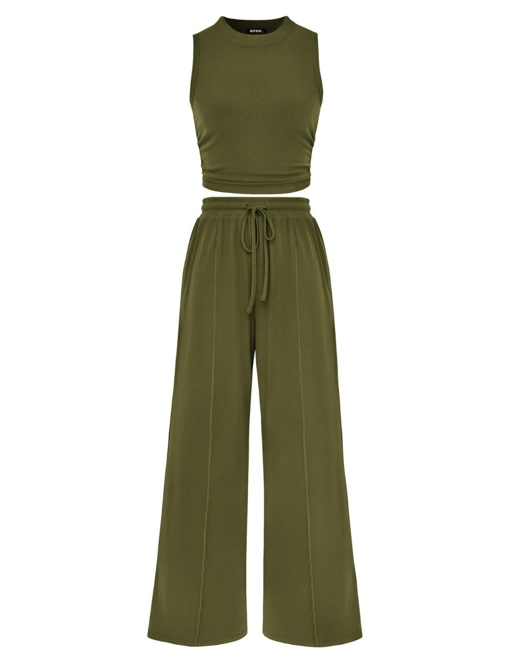 Sleeveless Knit Wide-Leg Lounge Set