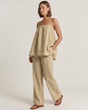 Puff Cami & Wide-Leg Pants Set