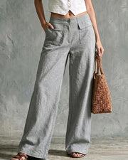 Relaxed Solid Wide-Leg Pants