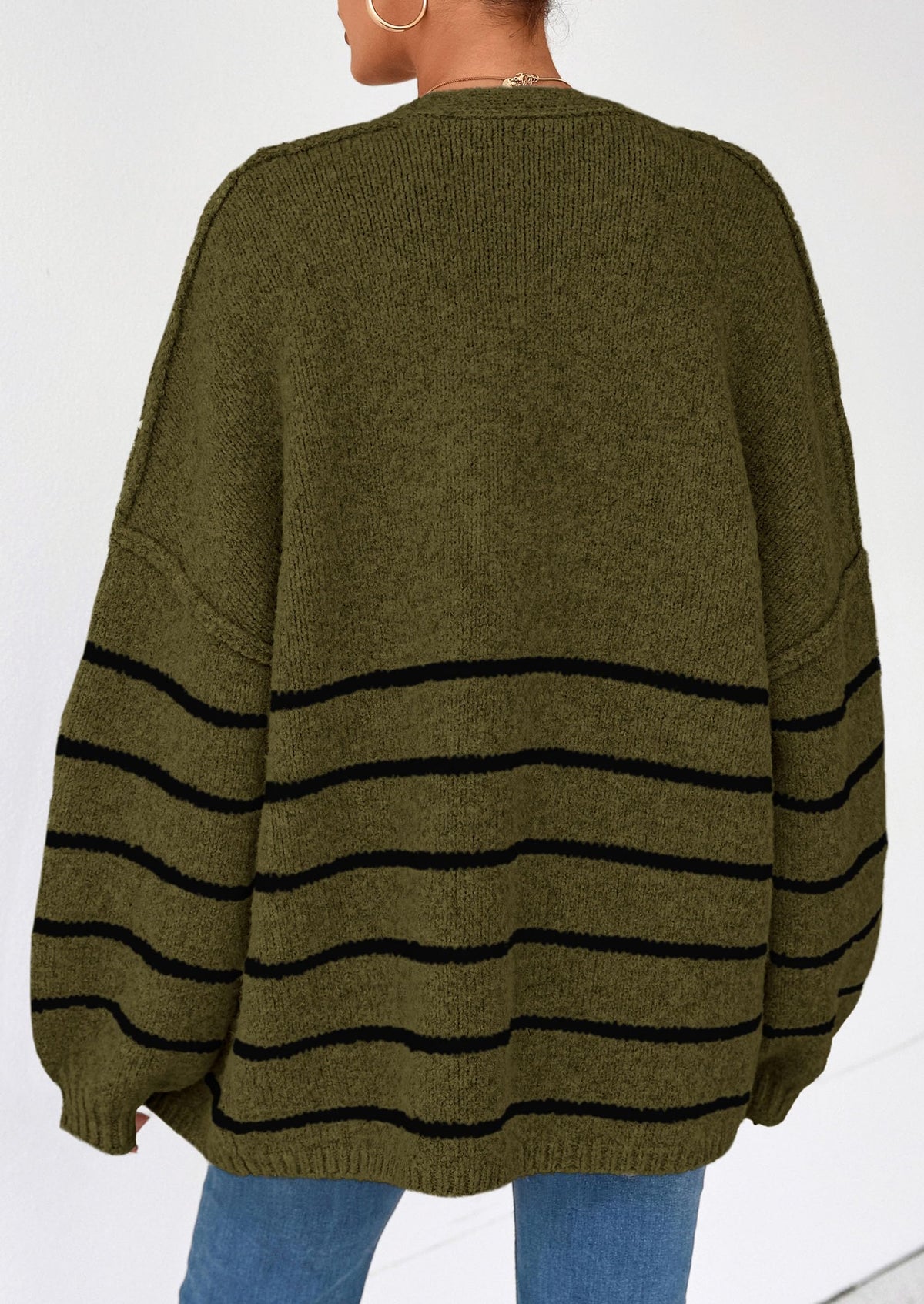 Oversized Cardigan Sweater for Women - Open Front Knit