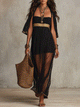 Black Maxi Cover-Up Dress with Gold Trim | Boho Resort