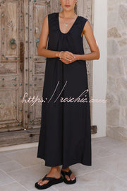 Sleeveless Loose Maxi Dress for Vacation & Casual Wear