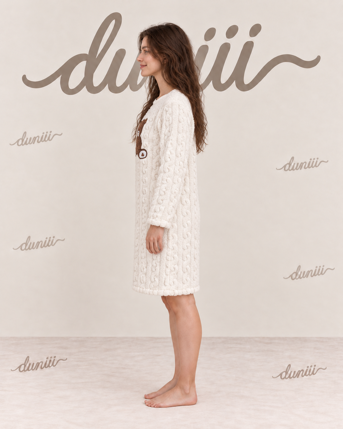 Duniii Original Teddy Bear Fleece Nightdress