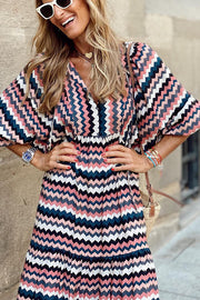 Puff Sleeve Tiered Midi Dress for Vacation Wear