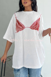 Printed Loose Crew Neck T-Shirt – Casual Short Sleeve Top