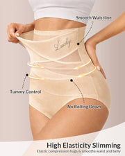 High-Waist Tummy Control Panties with Breathable Mesh