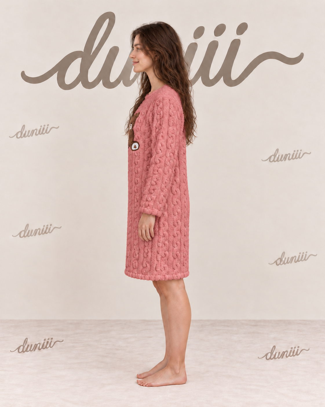 Duniii Original Teddy Bear Fleece Nightdress