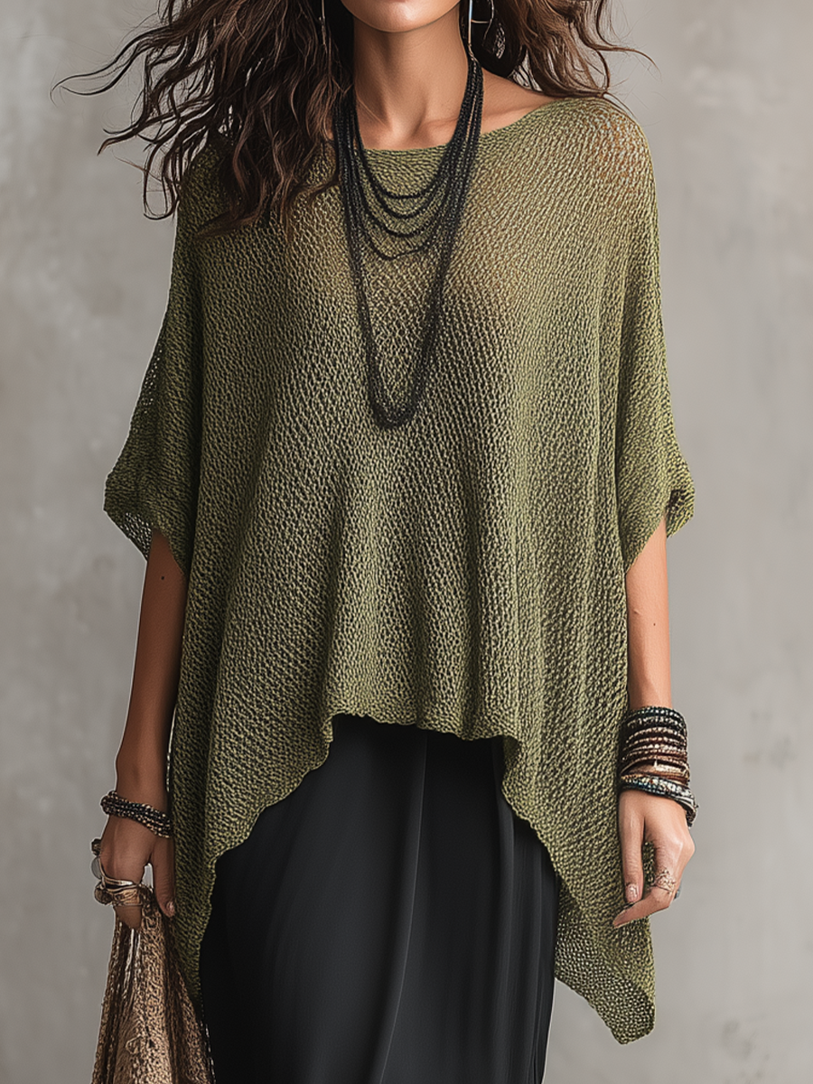 Textured Asymmetric Knit Dress Set | Relaxed Two-Piece
