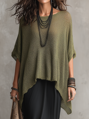 Textured Asymmetric Knit Dress Set | Relaxed Two-Piece
