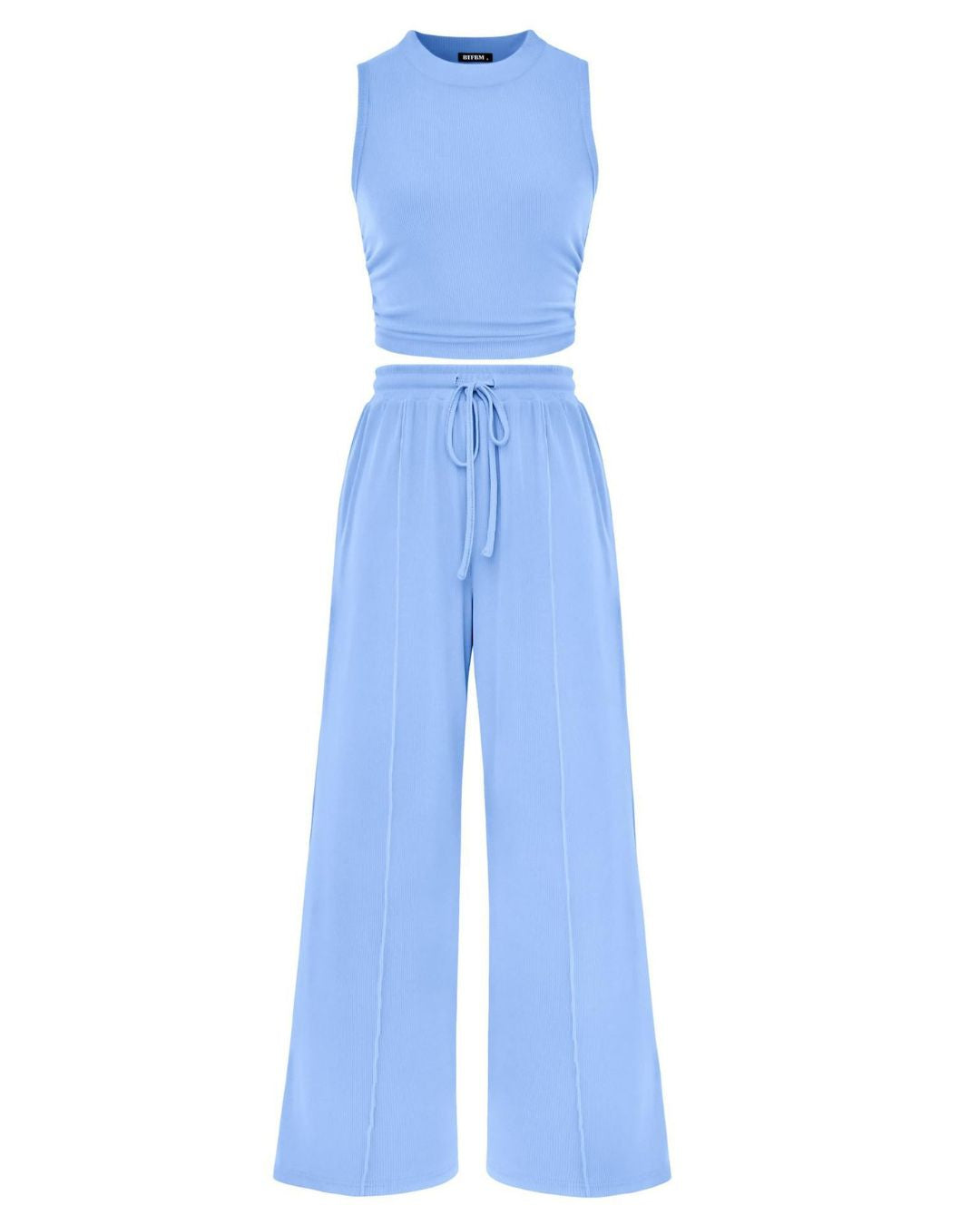 Sleeveless Knit Wide-Leg Lounge Set