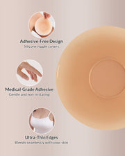 Seamless silicone covers with Non-Adhesive Center