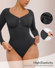 Seamless Long Sleeve Shaping Thong Bodysuit