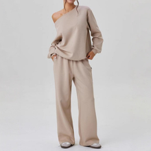 Duniii Off-Shoulder Top & Wide-Leg Pants Lounge Set