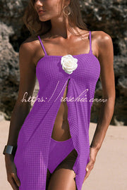 Strappy Bikini Set with Floral Maxi Cover-Up Skirt