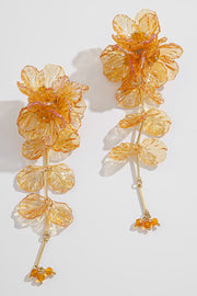 Tassel Floral Pearlescent Mermaid Drop Earrings
