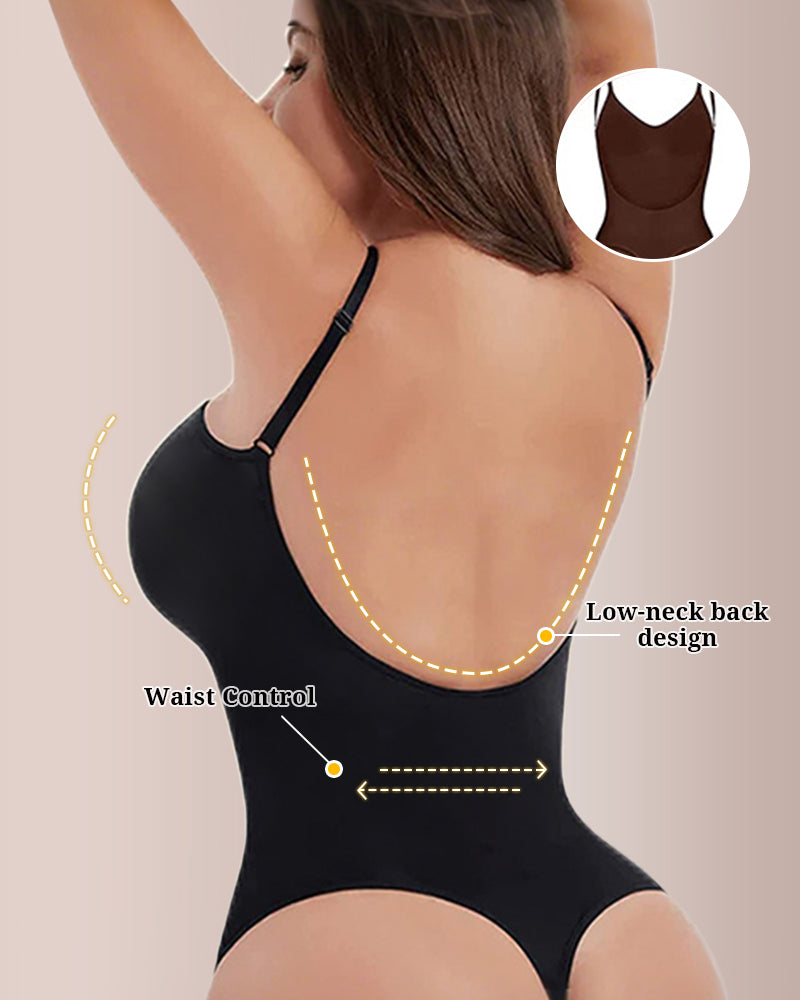 Seamless Backless Full-Body Shaper Bodysuit for Women