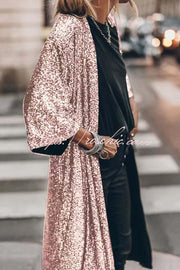 Kimono à manches cloche à sequins | Dissimulation de soirée disco