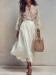 Cream White Chiffon Skirt Set | Romantic Vacation Two-Piece