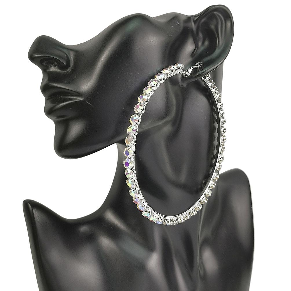 Boucles d'oreilles pendantes en forme de cercle en acrylique plaqué or – 3,28" de diamètre