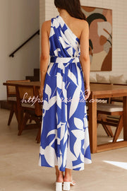 Printed One-Shoulder Maxi Dress – Vacation Casual Style