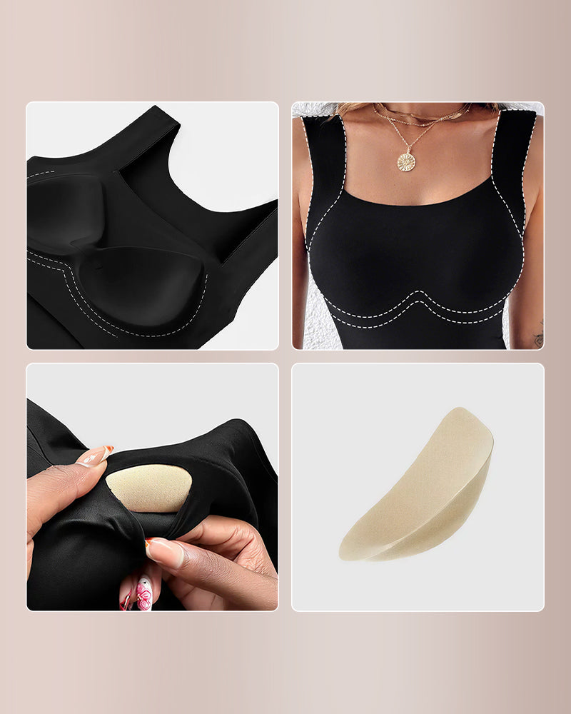 Women's U-Neck Shapewear Tank Top with Built-In Bra