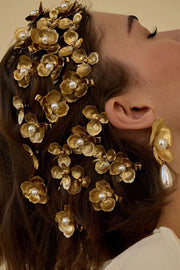 Pince à cheveux fleur de perles – Style cour vintage