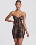 Lace Strapless Bodycon Mini Dress
