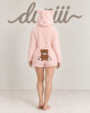 Women's Teddy Bear Hooded Plush Pajama Jumpsuit