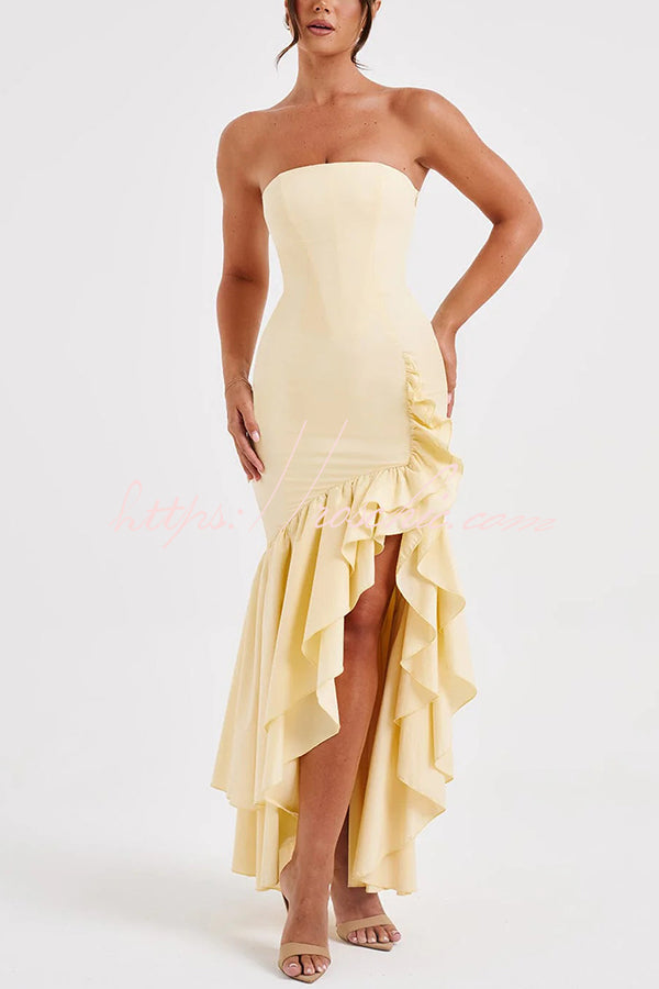 Off-Shoulder Sleeveless Slim Fit Maxi Dress