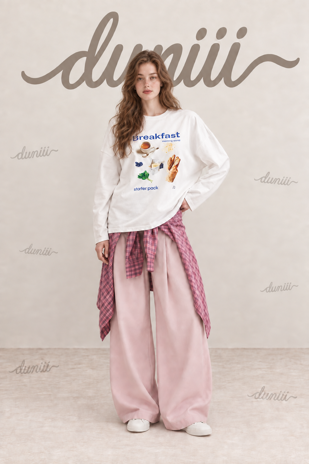 Duniii Pleated Barrel-Leg Pants