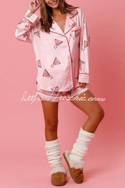 Ensemble pyjama short imprimé de Noël avec poches
