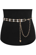 Rhinestone Chain Belt – Adjustable Gold & Silver Waist Chain