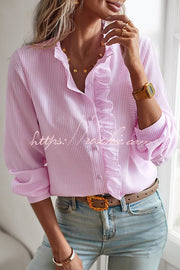Women's Long Sleeve Button Shirt Loose Casual Top
