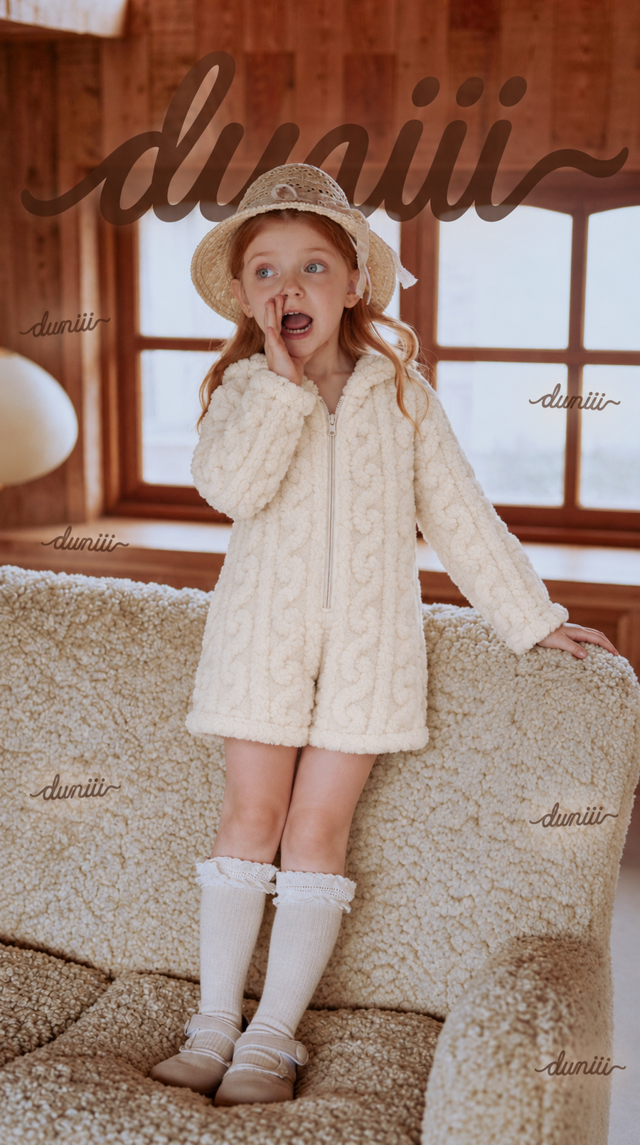 DUNIII Original | Kids' Teddy Bear Plush Short Onesie Pajamas