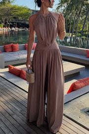 Metal Ring Cowl Halter Neck Bodysuit – Loose Fit