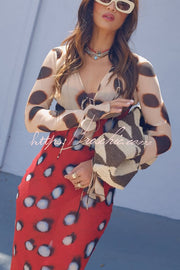 Animal & Butterfly Print Colorblock Maxi Dress