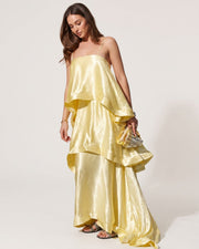 Three-Layer Ruffle Maxi Dress
