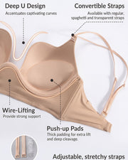 Low-Back Plunge Push-Up Bra
