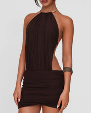 Choker Halter Backless Bodycon Mini Dress