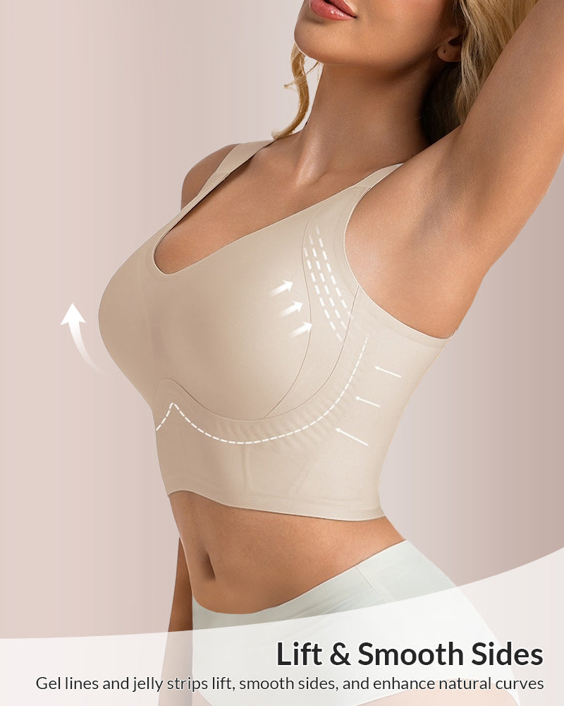 Plus Size Back Smoothing Wireless Bra With Wide Straps