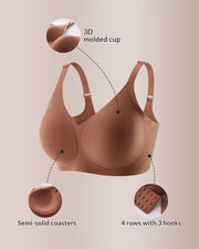 Seamless Wireless Bra with Jelly Strip Support and Soft Foam Cups