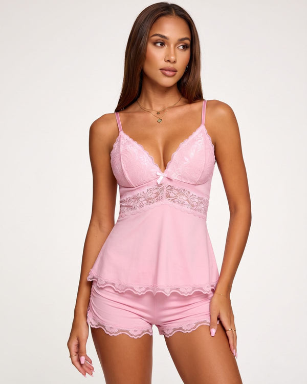 Lace-Trim Cami & Shorts Pajama Set