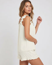 Wooden Ear Square Neck Casual Two-Piece Set