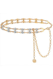 Rhinestone Chain Belt – Adjustable Gold & Silver Waist Chain