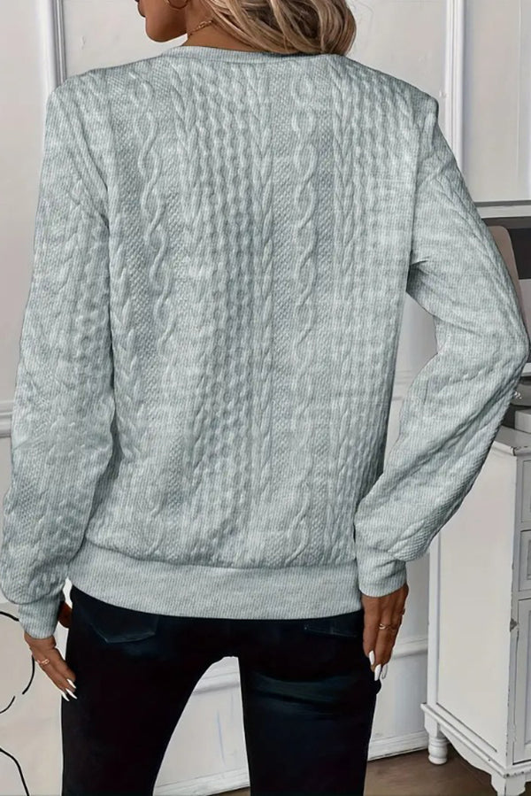 Women's Casual Zip-Up Sweatshirt with Round Neck