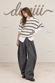 Duniii Pleated Barrel-Leg Pants