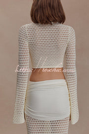 Knit Crop Top & Maxi Skirt Set with Hardware Detail